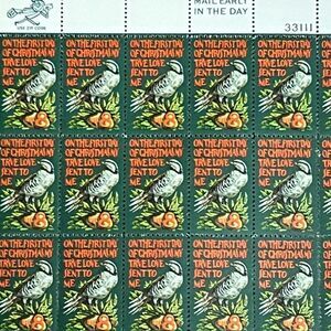 MNH 1971 Scott #1445 Partridge in a Pear Tree 8 Cent Stamp Sheet of 50 Stamps